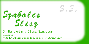 szabolcs slisz business card